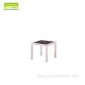 Tempered Glass Side Table With Sun Loungers
